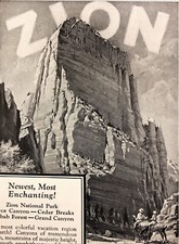1927 Union Pacific Railway Zion National Park Original Vintage Print Ad