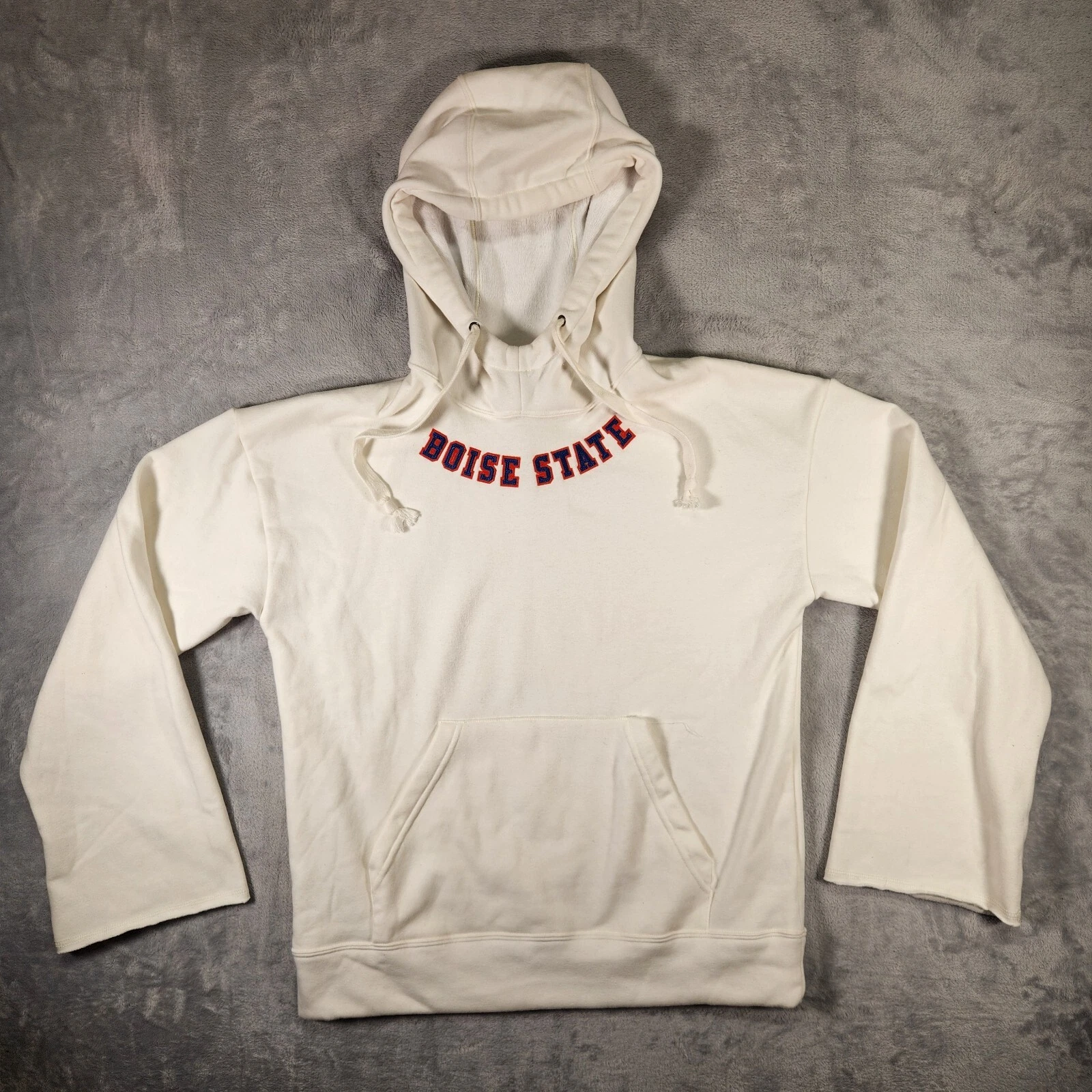 Boise State Broncos Hoodie Womens XL White Know Wear Fleece Sweatshirt Cowl Neck