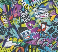 As Vliestapete Lilly & Luis Graffiti Bunt 771421