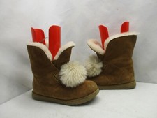 UGG Australia Chestnut Suede Leather Shearling Boots Youth Sz 6 Style 1017359K