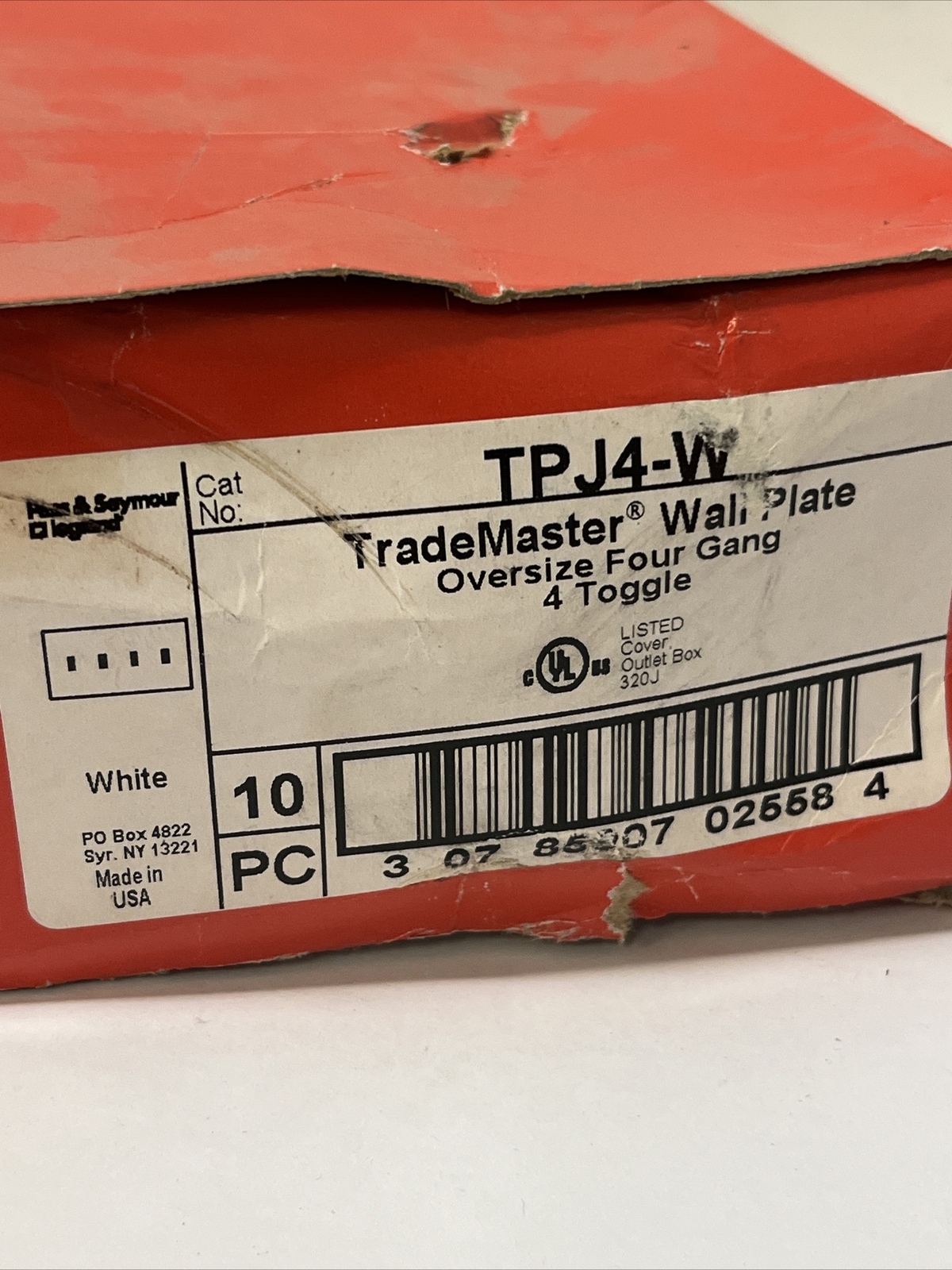 Legrand-Pass & Seymour TPJ4-W Wall Plate 4 Toggle Oversize Four Gang Box Of 10