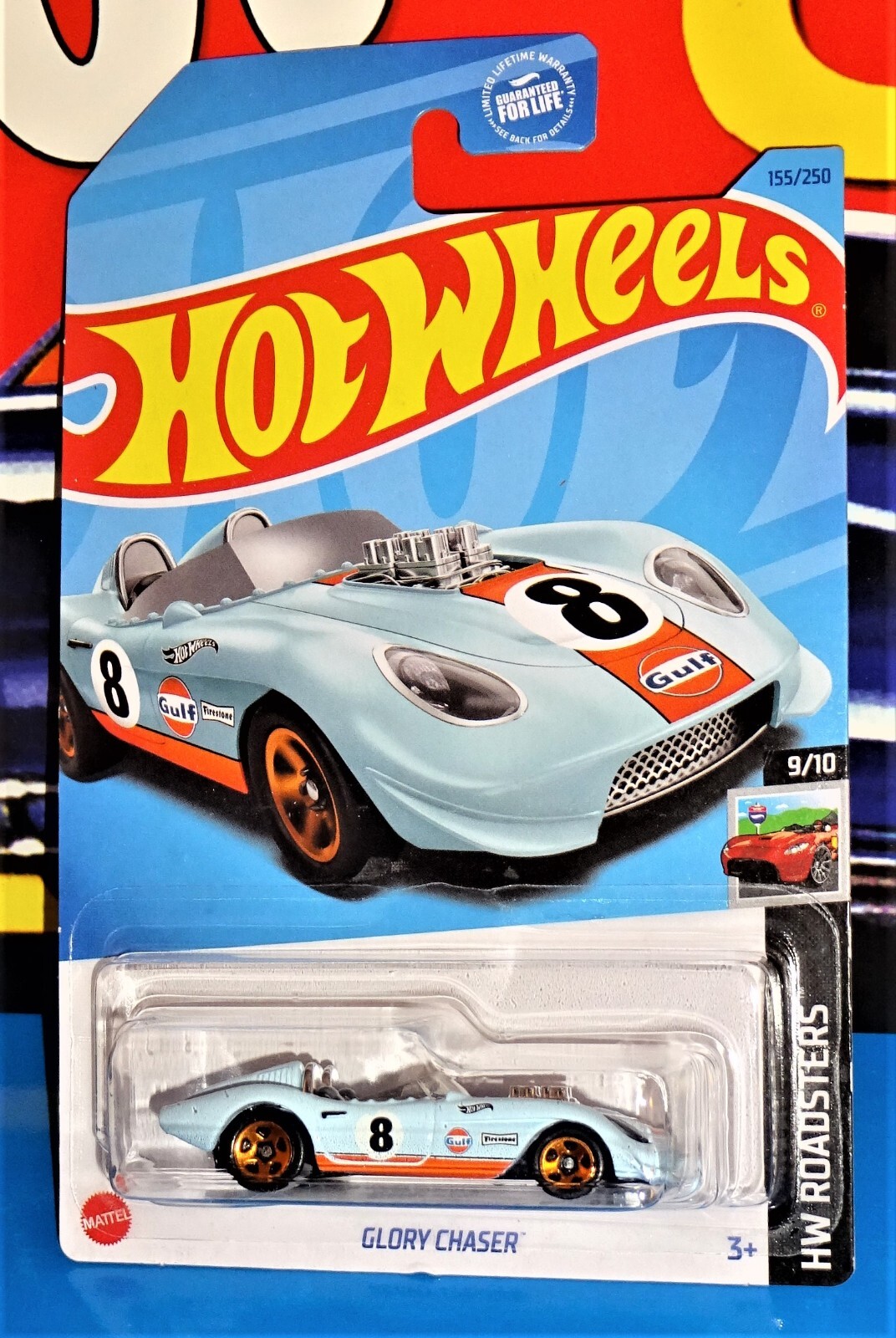Hot Wheels 2023 HW Roadsters Series #155 Glory Chaser Light Blue w/ 5SPs GULF