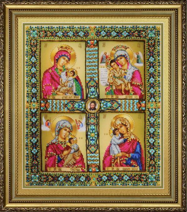 Kit Four-part Icon Of The Most Holy Theotokos Needlework Kit