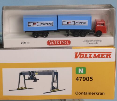 Vollmer 47905 , Spur N, Containerkran + Wiking Container SZ 095002, Vollmer 7905 - Afbeelding 1 van 4