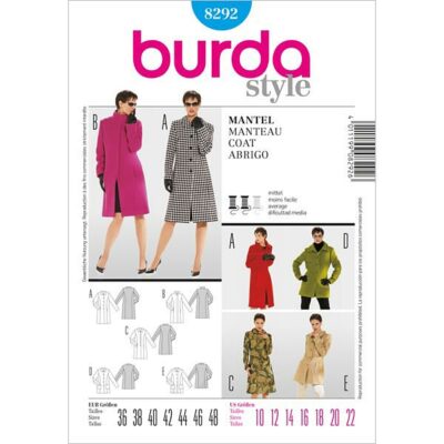 burda style Nr. 8292 Mantel Gr. 36 - 48
