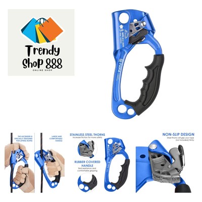 Climbing Hand Ascender 8-13mm Vertical Rope Access with Ergonomic Rubber Hand...