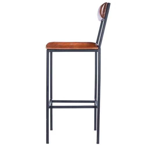 Butler Specialty Lazarus Leather & Metal Bar Stool In Brown - Picture 6 of 10