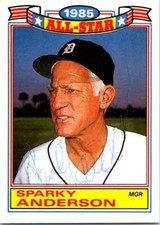 Sparky Anderson signed Baseball Card (Tigers) 1986 Topps All Star #1 ballpoint