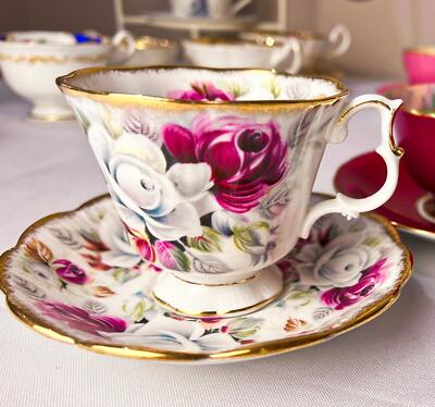 Vintage Royal Albert Summer Bounty Series PEARL Teacup in MINT 