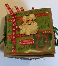 Christmas Junk Journal Paper Bag Album Tons Of Tags  32 Pages- Tonya #4818