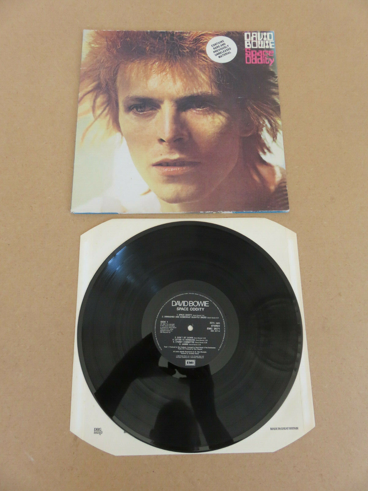 DAVID BOWIE Space Oddity GATEFOLD 1990 UK REMASTERED LP & BONUS TRACKS EMC3571