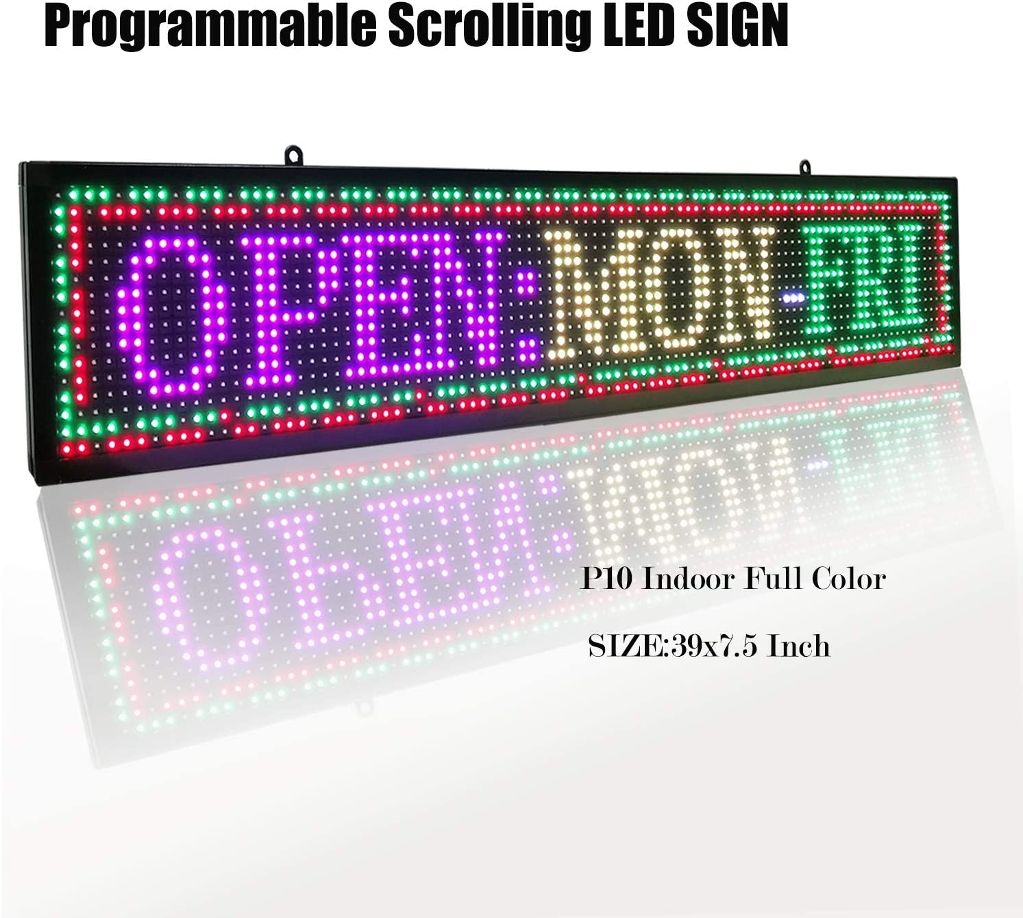Programmable LED Sign P10 Indoor LED Display 39 X 7.5 Full Color  Programmable