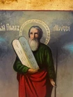 Orthodox Icon of Prophet Moses with Tablets of Law – Hand-Painted 32 × 26.5 cm
