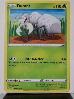 Durant 008/202 Near Mint - B1G1F RARE Non Holo Sword & Shield Pokemon Card