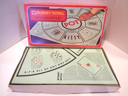 Vintage Rummy Royal 1973 Vinyl Game Mat Whitman Red Box