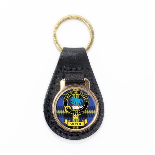 Scottish Clan Crest Enamel Leather Keyring Key Fob - N-Y Tartans - Picture 33 of 38
