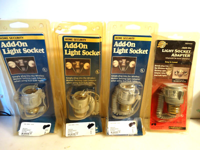 Add On Light Sensor Socket Adapter For Motion Activated Adapter Lot of 4