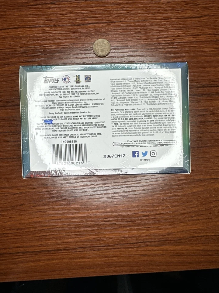 2017 TOPPS HIGH TEK BASEBALL Sealed HOBBY Box JUDGE RC TROUT GRIFFEY ICHIRO HANK - Image 2 of 4