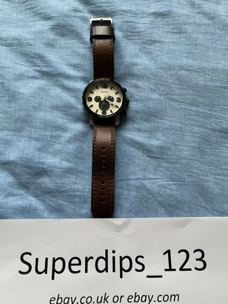 Fossil Watch Mens Watch Nate Retro Brown Leather Strap