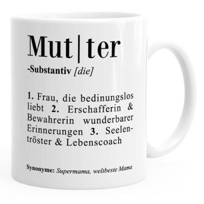 Kaffee-Tasse Definition Mutter Mama Duden Wörterbuch Dictionary Geschenk-Tasse