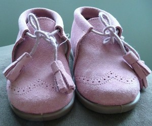 baby girl pink moccasins