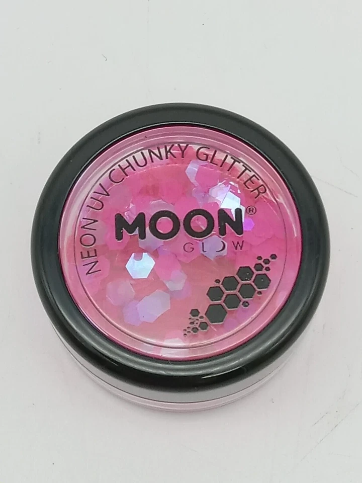 Moon Glow neón UV brillo grueso, magenta Foto 2 de 4