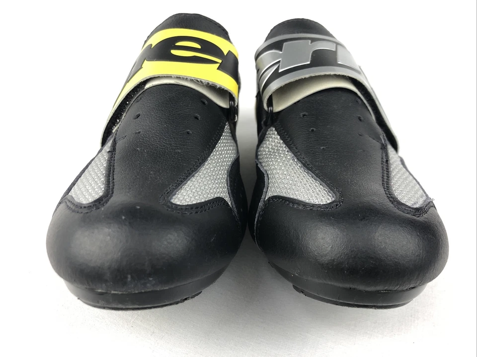 Sapatos de ciclismo Gaerne masculino 42 sapatos de estrada 2 parafusos preto prata amarelo feito na Itália - Imagem 2 de 4