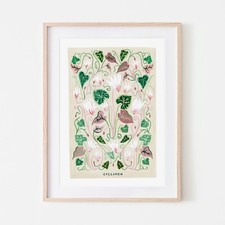 0_Cyclamen Art Print Floral Art Print Floral Gallery Wall Art Botanical Wall Art