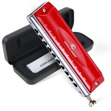 CONJURER Chromatic Harmonica Valveless for Adult Beginners Students 10 Hole H...