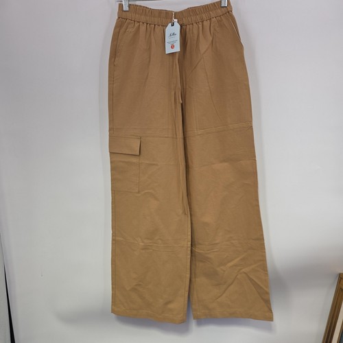NiMin Amazon Capsule Cargo Wide Leg Pants Women S Beige Elastic Twill Trendy - Picture 11 of 11