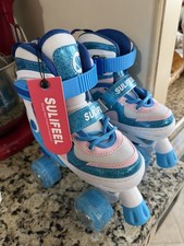 SULIFEEL Unicorn Rainbow Roller Skates Girls Size Small, Adjustable