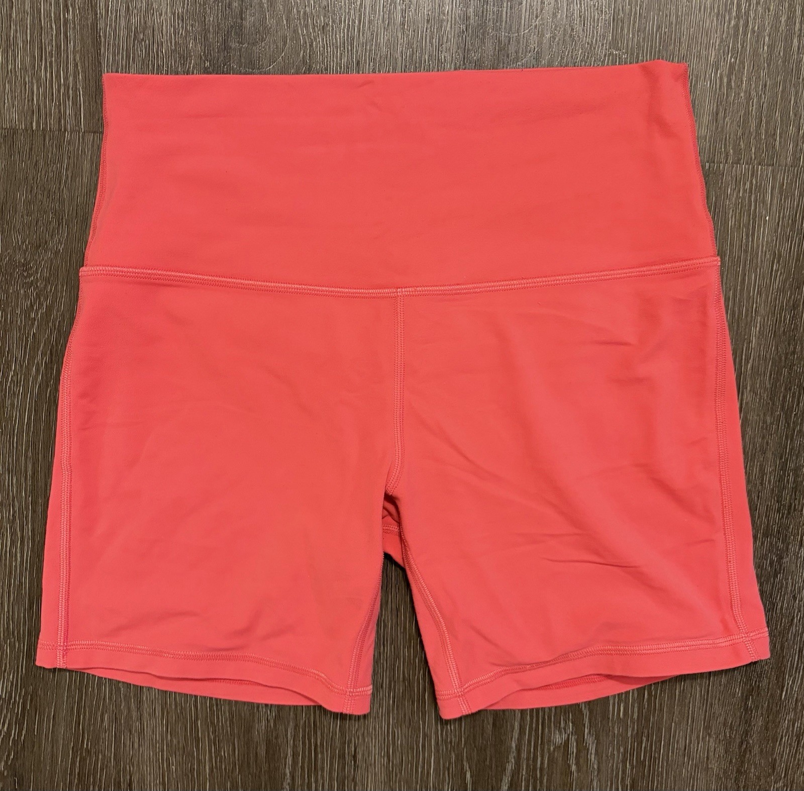 Lululemon Women's Coral Biker Shorts High Waist Solid Activewear-image