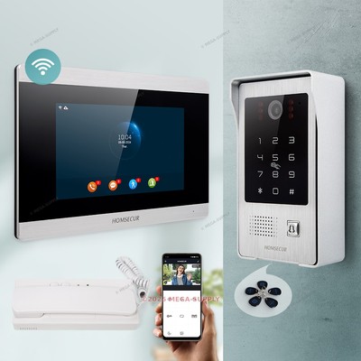 HOMSECUR 7'' WLAN HD Video Türsprechanlage Anruf System Passwort RFID Nachtvision