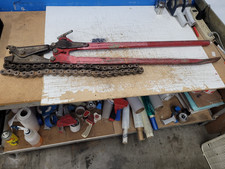 Wheeler-Rex 590-12 Manual Chain Soil Pipe Cutter 52" Chain Needs New Drive Screw