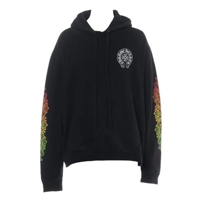 Rare Chrome Hearts Back Grad Circle Logo Hoodie with Floral Gradient Circle