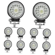 LED Tractor Work Lights, 4 Inch 99W Round Off Road Lights Spot Flood 10x99w