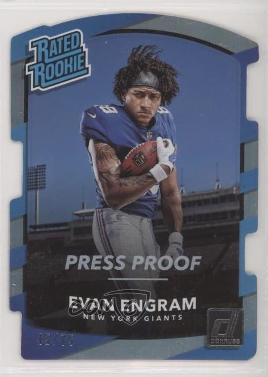 2017 Donruss Rated Rookie Press Proof Silver Die-Cut 45/75 Evan Engram #330 u6m