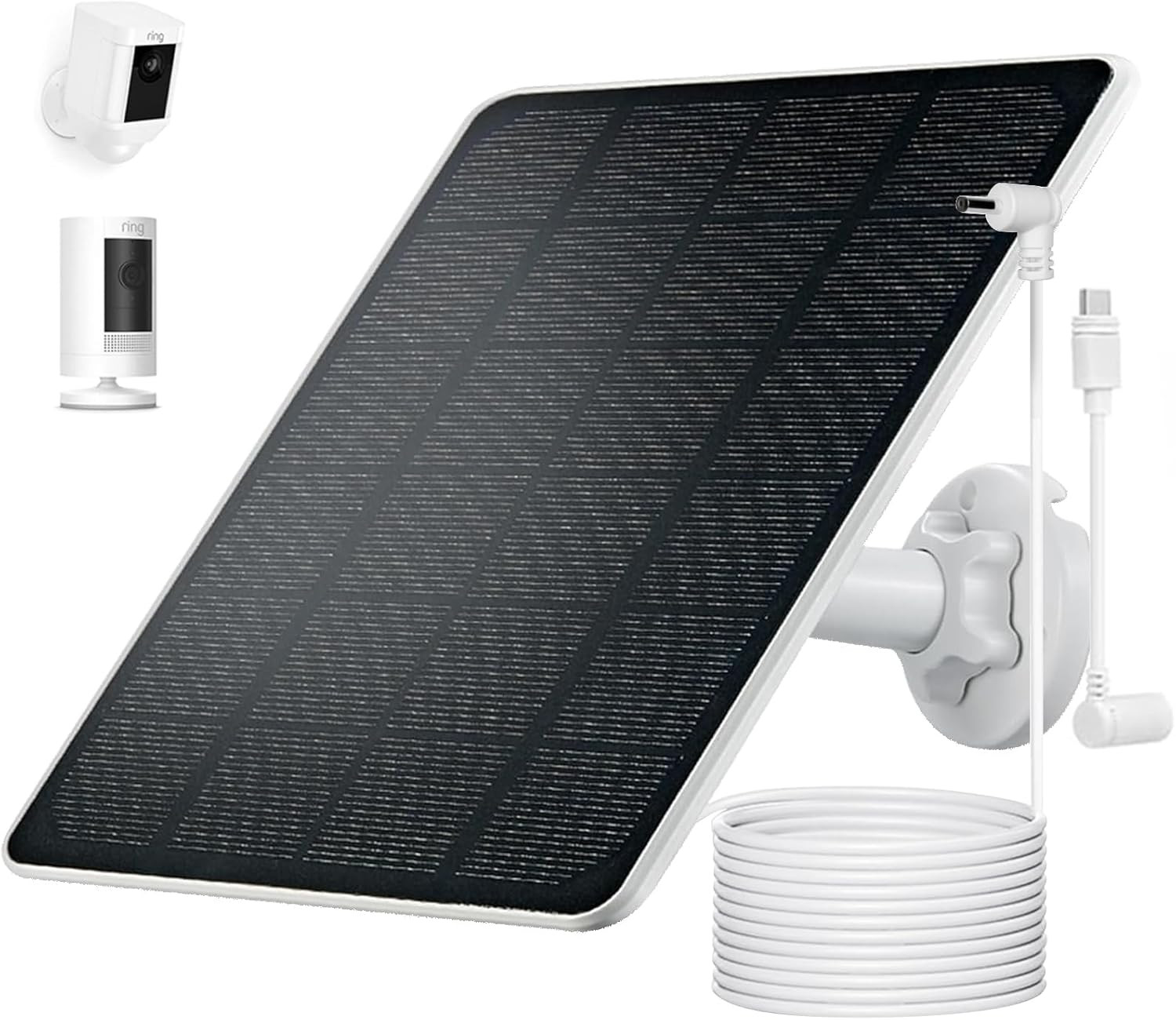 Ring Camera Solar Panel Charger, Compatible with Stick up Cam, Stick up Cam Pro