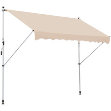 Awning 3x1.5m Beige Aluminium Frame Adjustable 0-90° Ceiling-to-Floor Shelter UV