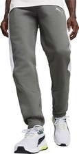 Image of Puma EvoStripe Mens Training Joggers Grey Reflective Zip Pocket Sweatpants Gym