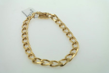 18K Solid Yellow Gold Curb Bracelet 6.7mm, 22.7g, 8"