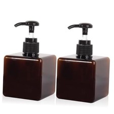 Plastic Pump Bottle Refillable Lotion Soap Dispenser 8.5oz 2 8.5oz/250ml Amber