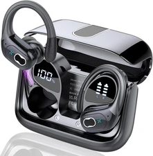 Wireless Bluetooth 5.4 Earbuds 75H Deep Bass Sport Earhooks Mic IPX7 Waterproof