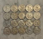 [Lot of 20] LOW GRADE 90% Silver Half Dollar Mixed Roll Walking Liberty Franklin