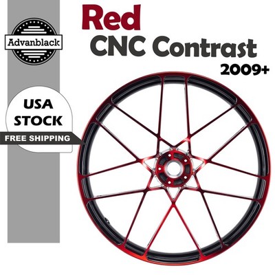 Sleek Double-Spoke Wheel 21 inch Red CNC Contrast Front Wheels