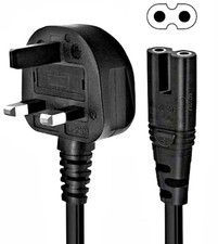 PEL00421 UK Plug to IEC C7 Figure 8 Power Lead, 1 M, Black