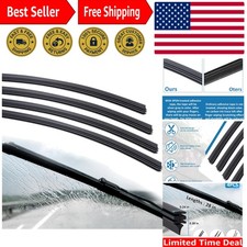 4pcs 28 Silicone Windshield Wiper Blade Refills Frameless Universal Fit