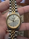 Seiko Men's Gold Tone Quartz Watch Date Part Not Working.  Classic Vintage