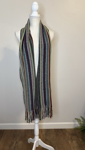 William Brunton Hand Knits Made in Scotland 100% Lambswool Scarf Mulitcolor