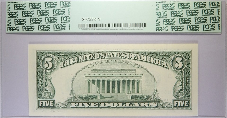 1995 $5 St. Louis PCGS 58PPQ Lucky 8's Fancy Serial Number 88883477 | eBay